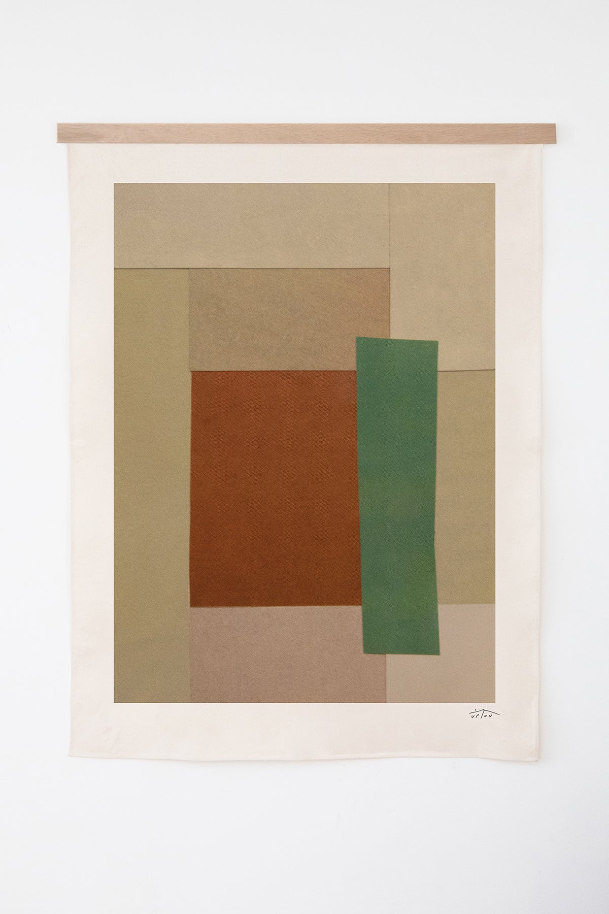 Upton Cadastral print on canvas. Abstract art print with geometric shapes on a white background