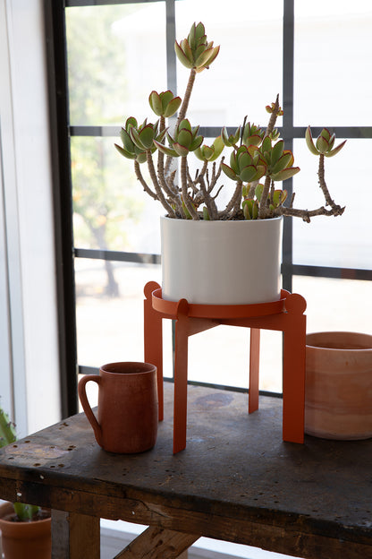 orange pots for plants PALLA Modern Plant Stand - Burnt Orange | Powder-Coated Steel