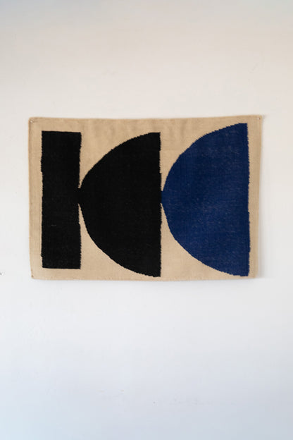 KLAUS - Black/Navy | 42 x 30 | Woven Art | SAMPLE