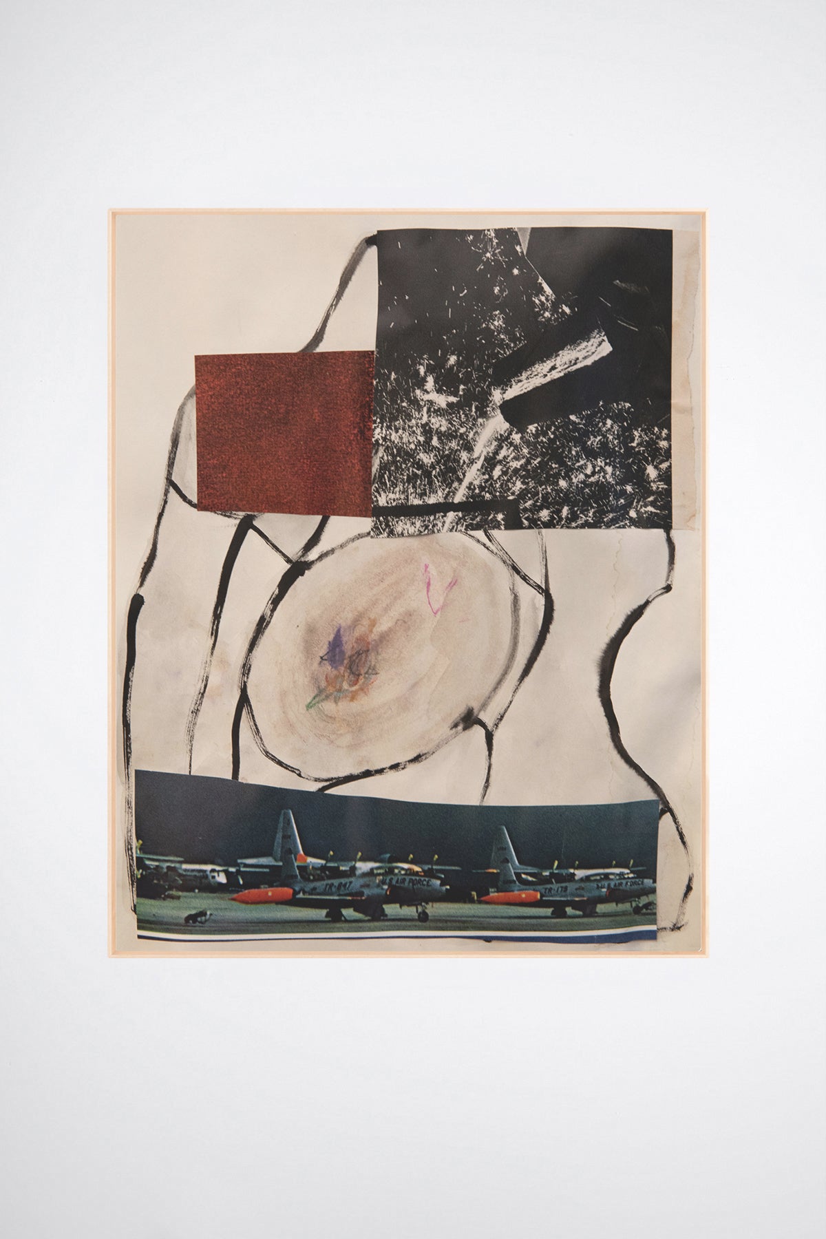 Castra, a custom framed art print on 100% cotton canvas. Large modern abstract collage and painting on a white background.