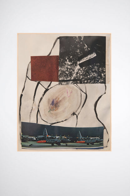 Castra, a custom framed art print on 100% cotton canvas. Large modern abstract collage and painting on a white background.