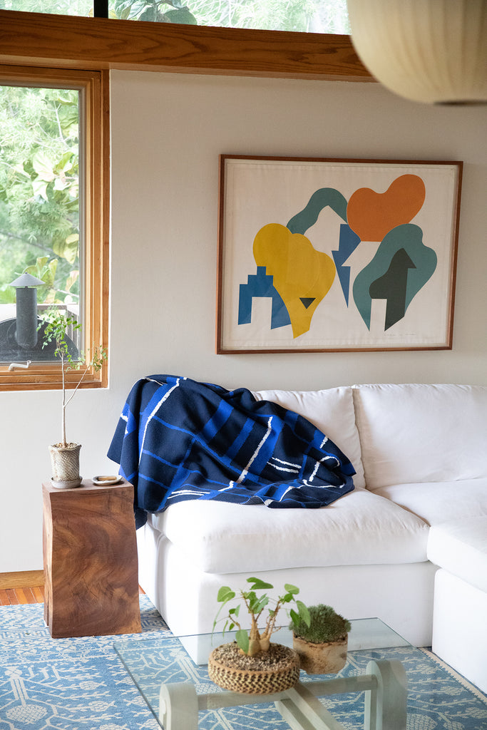 VILLAM - Navy | Throw Blanket