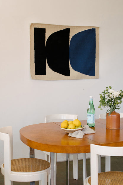KLAUS - Black/Navy | 42 x 30 | Woven Art | SAMPLE
